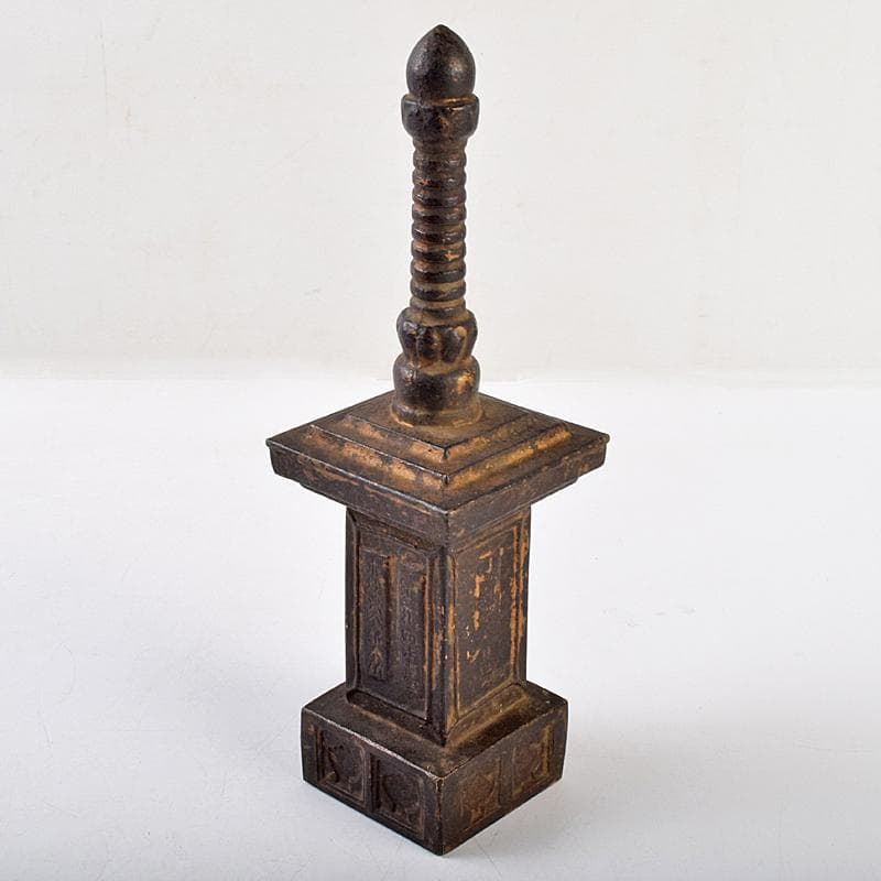 仏教美術　古銅鍍金　日光山　中善寺　御賓塔　仏塔　時代箱付　D　R9487