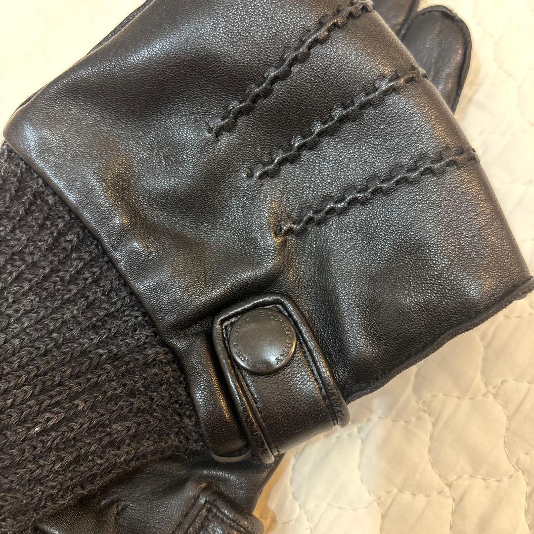 BURBERRY BLACK LABEL レザー グローブ メンズ 手袋