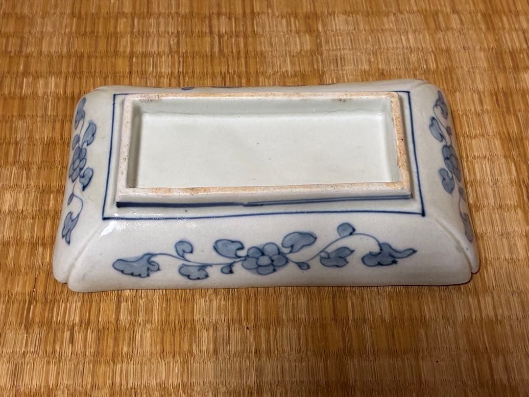 古伊万里 魚紋 風景図 色絵 長皿 丸皿 二点