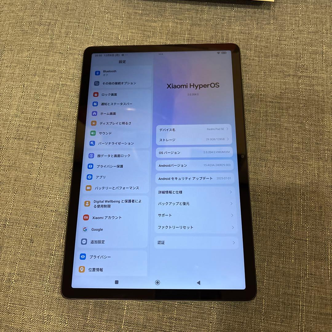 Androidタブレット本体 Xiaomi Redmi Pad SE 6GB RAM 128GB ROM