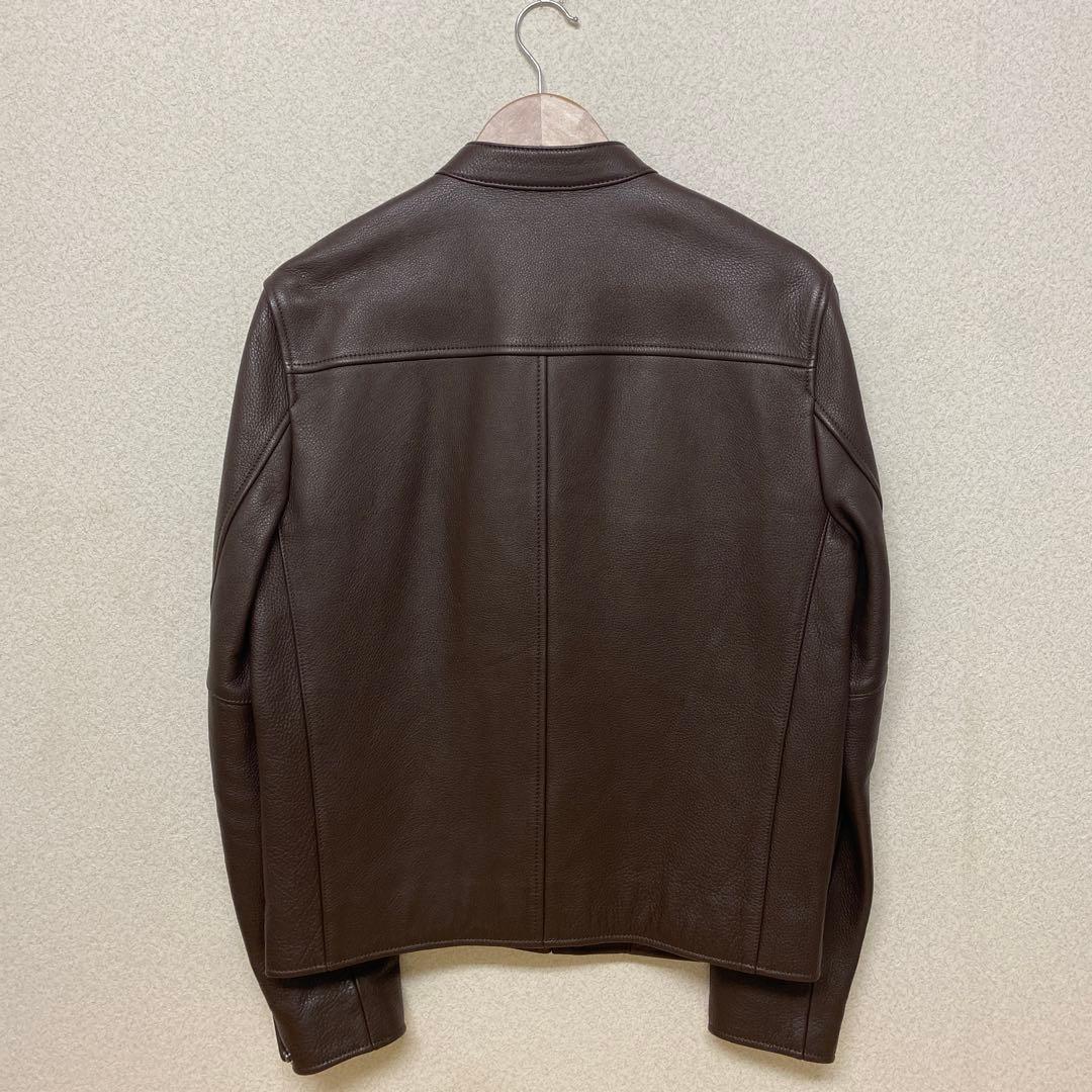 COACH ブラウン シングルライダースジャケット M F86594