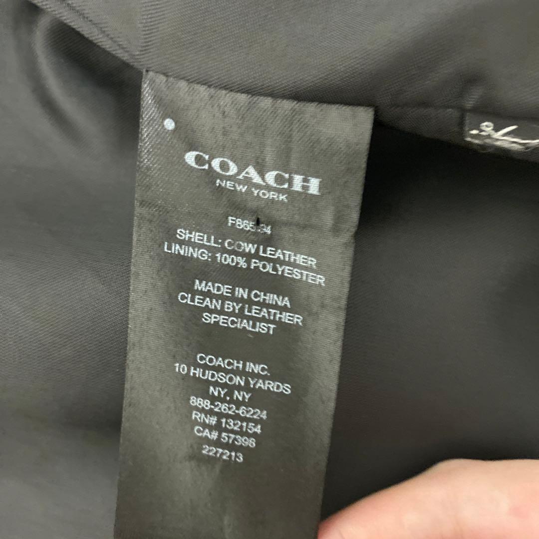 COACH ブラウン シングルライダースジャケット M F86594