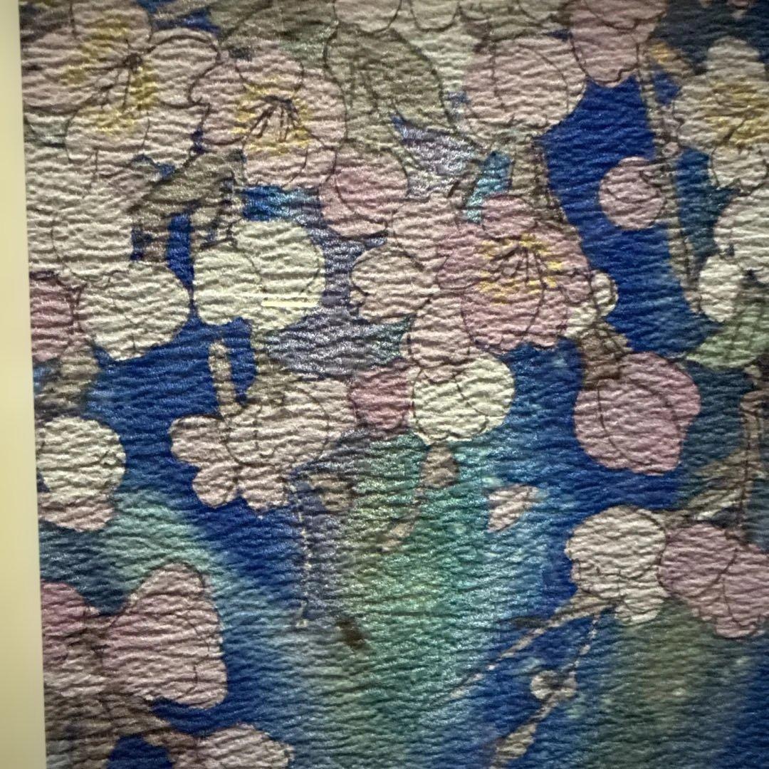 富士山と桜 染色画　縁起物
