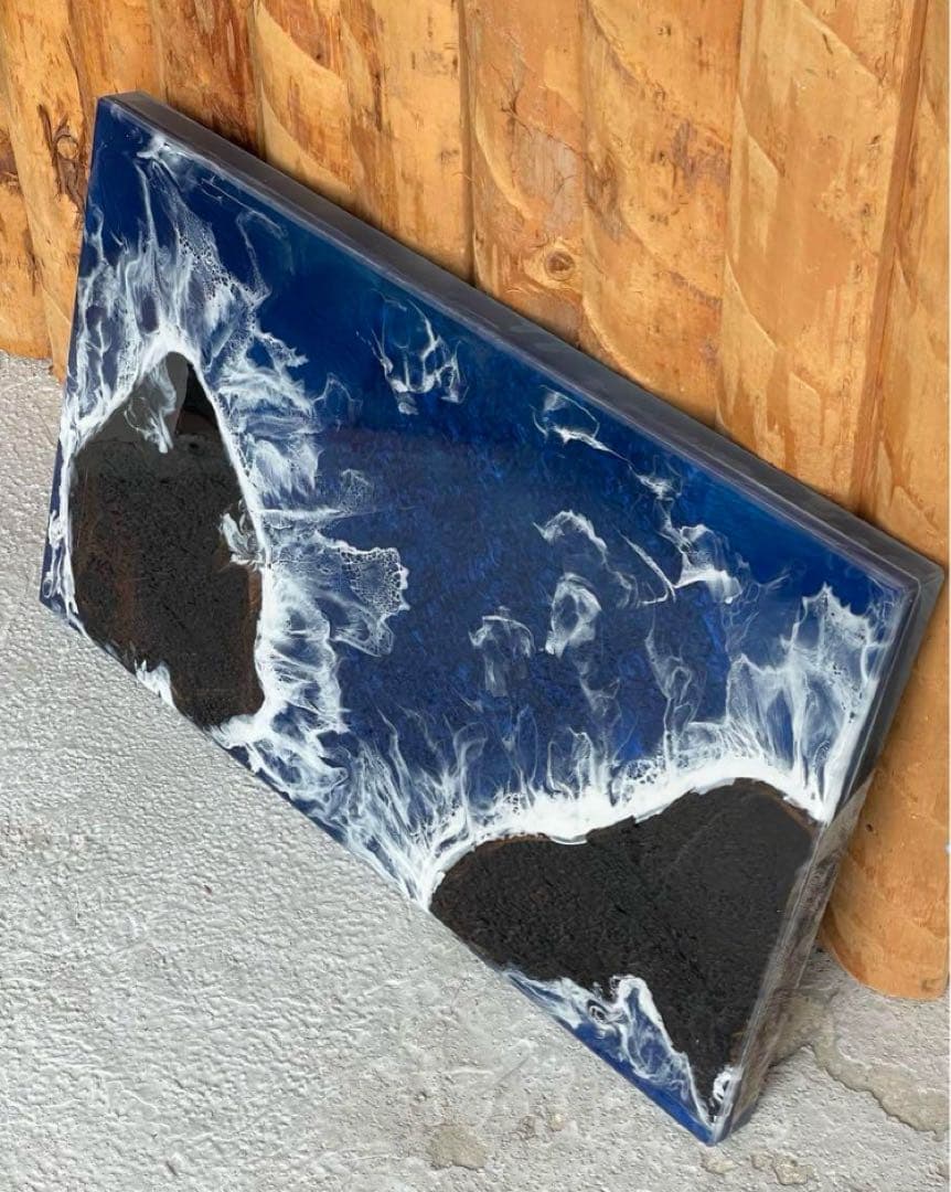 No.218　希少価値　屋久杉　神代杉　オーシャンアート　レジンテーブル