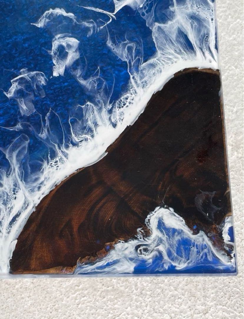 No.218　希少価値　屋久杉　神代杉　オーシャンアート　レジンテーブル