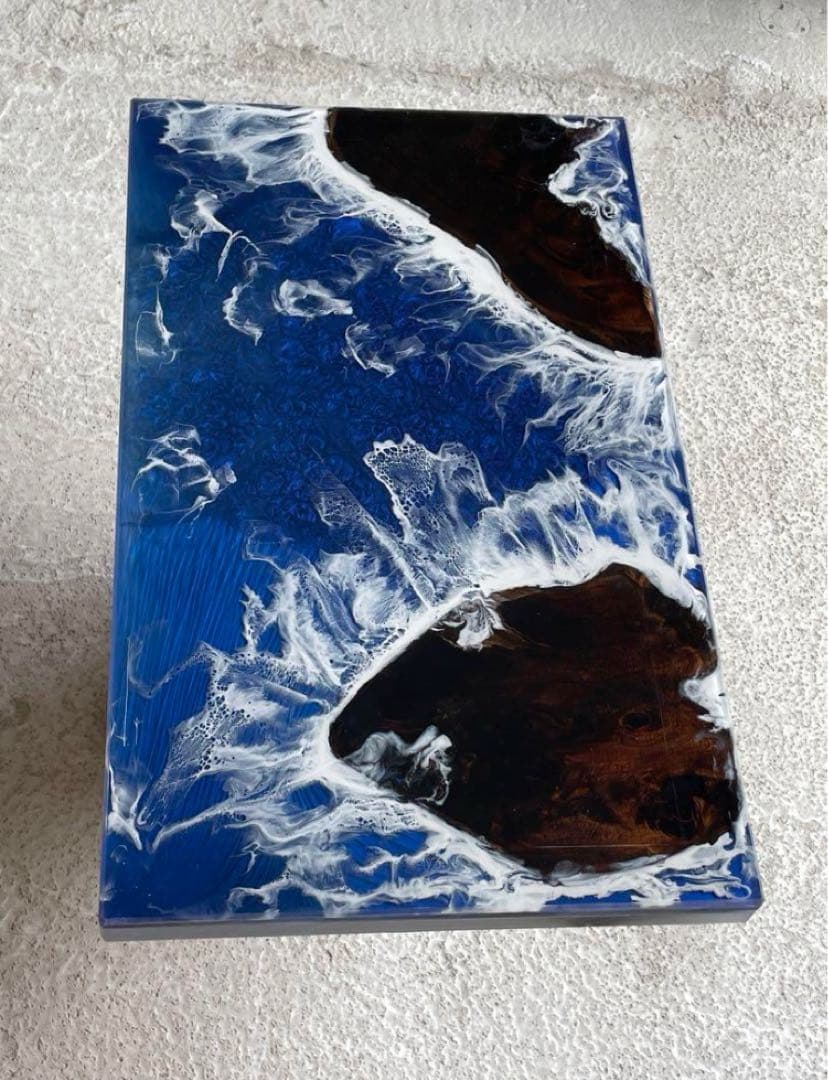 No.218　希少価値　屋久杉　神代杉　オーシャンアート　レジンテーブル