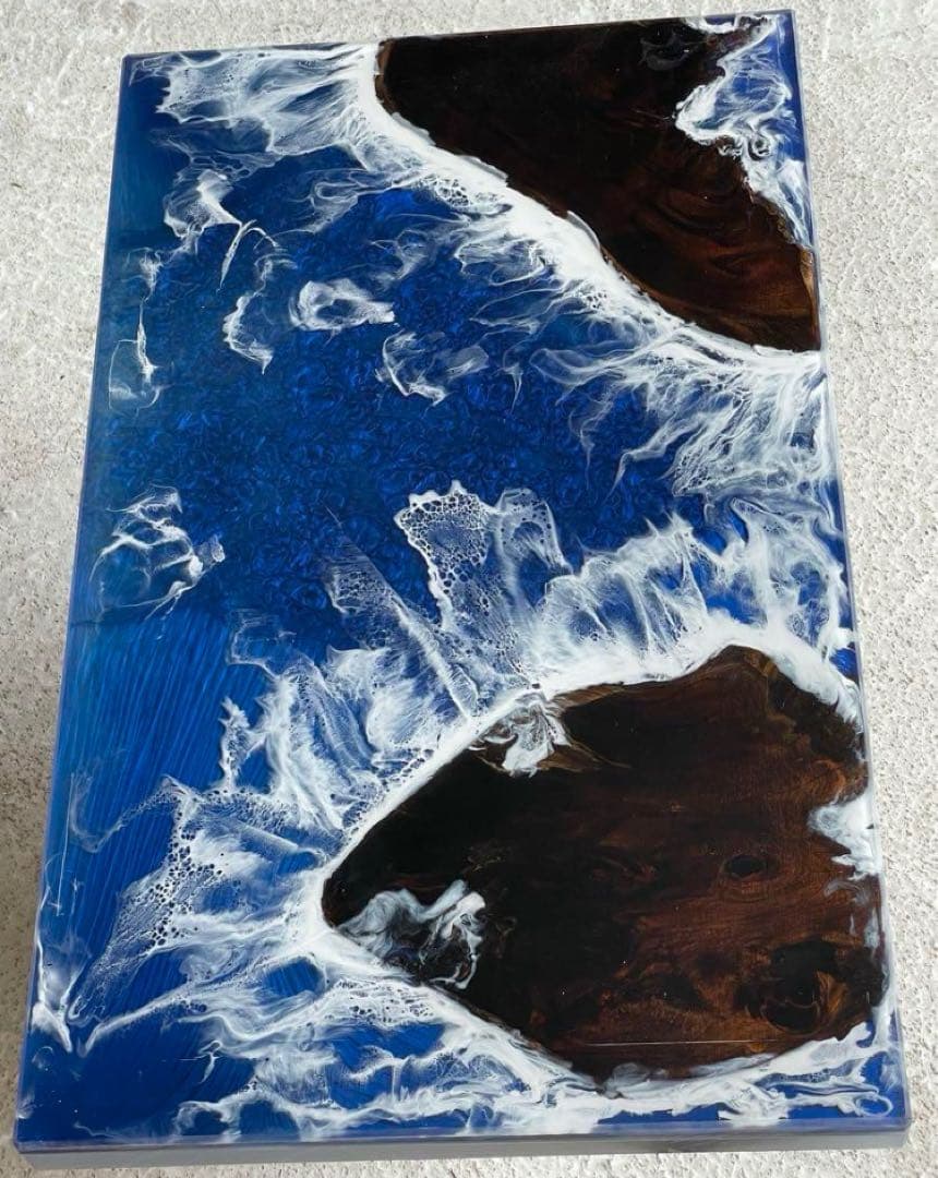 No.218　希少価値　屋久杉　神代杉　オーシャンアート　レジンテーブル