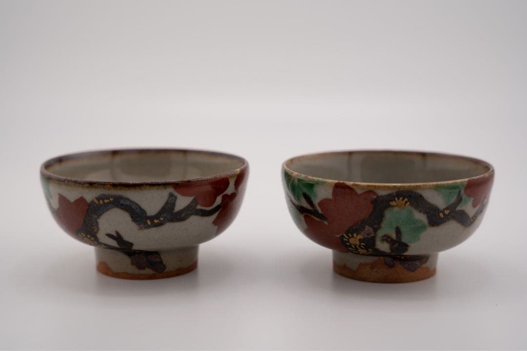 【美品】初代須田菁華　酒器 雲錦 徳利 盃二個一対　九谷焼