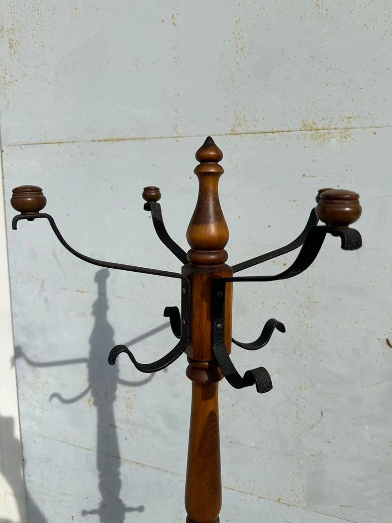 カリモク アンティーク コロニアル ハンガーラック ポールスタンド