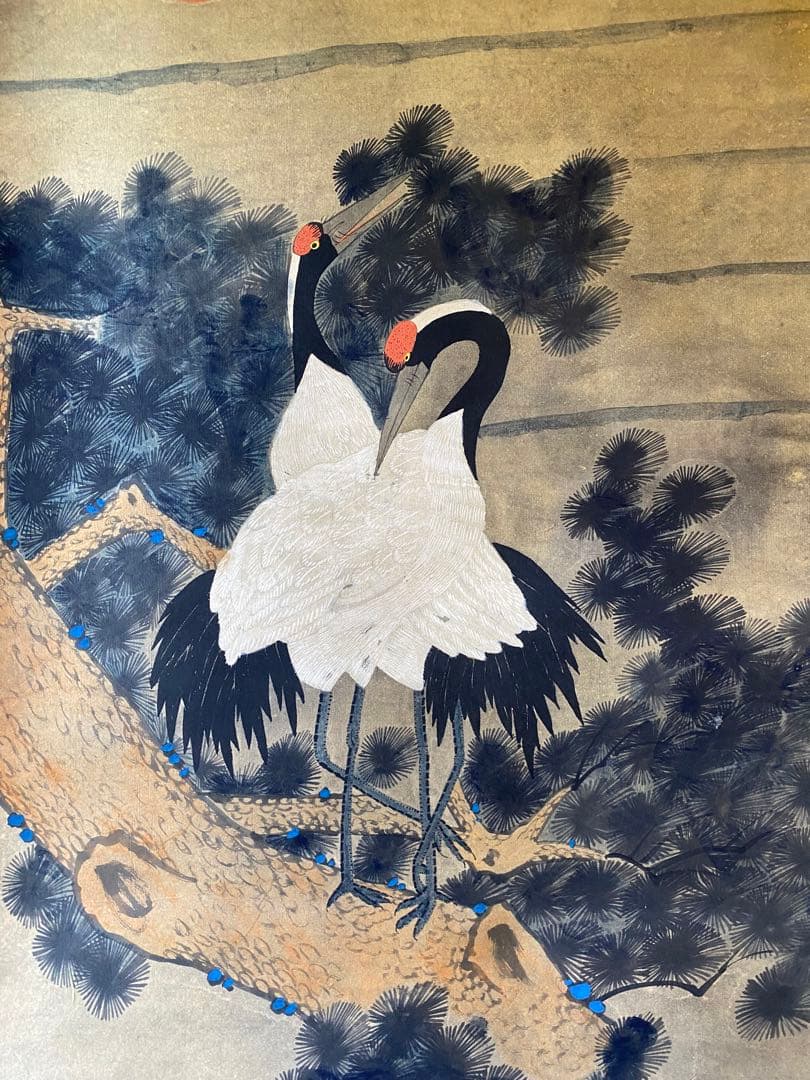 松鶴図 掛軸　印入り