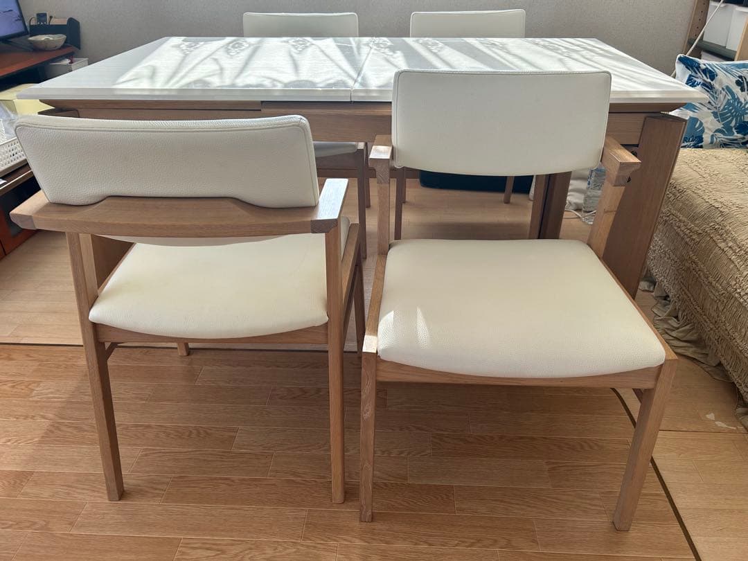 【なっち様⭐︎専用】シギヤマ家具⭐︎高級⭐︎伸長テーブル 白木目 北欧