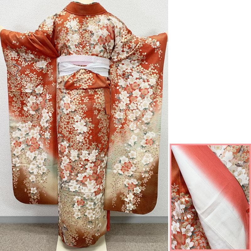 507z15☆華やか 振袖 古典柄 金彩 朱色⭐︎成人式 結婚式