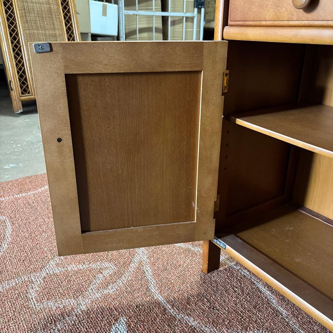 カリモク　電話台　FAX台　キャビネット　昭和レトロ