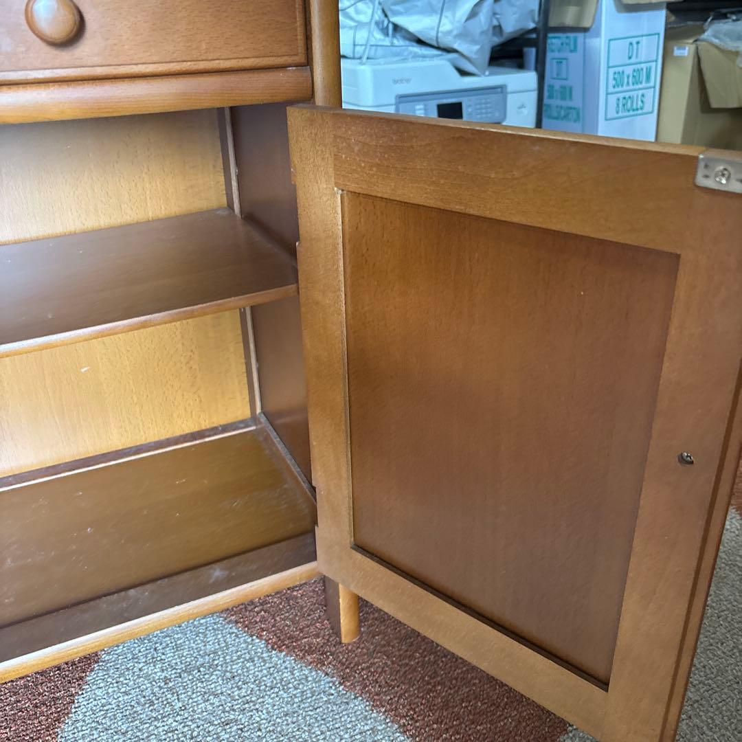 カリモク　電話台　FAX台　キャビネット　昭和レトロ