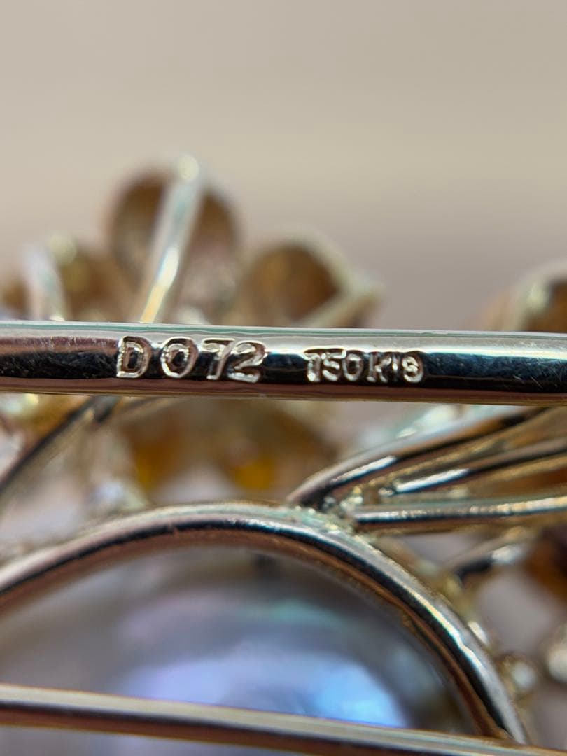 750 K18パールとダイヤモンドのブローチ2WAY