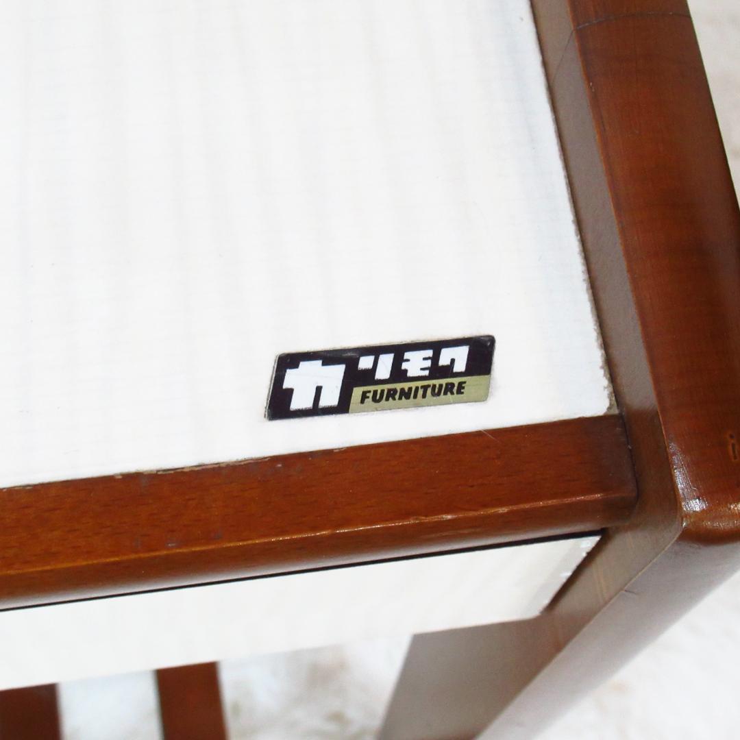 カリモク サイドテーブル コーヒーテーブル 昭和後期 引き出し付き レトロ