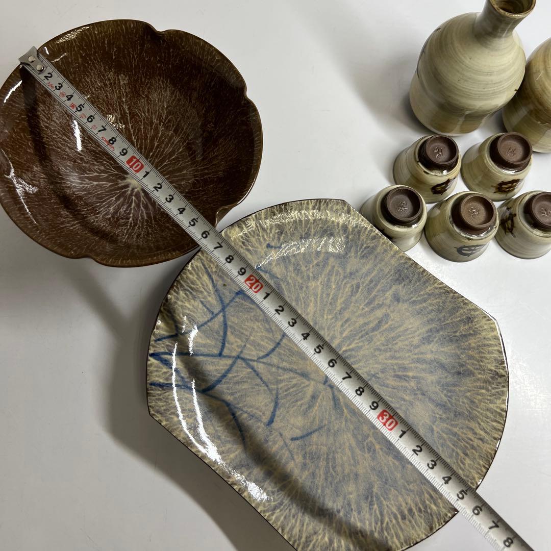 横石臥牛　酒器、皿、鉢セット　木箱付　東Y7-1020③タニコ