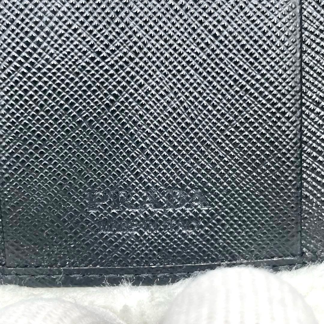 未使用品 PRADA 6連 キーケース 三角ロゴ サフィアーノ 黒 付属品完備