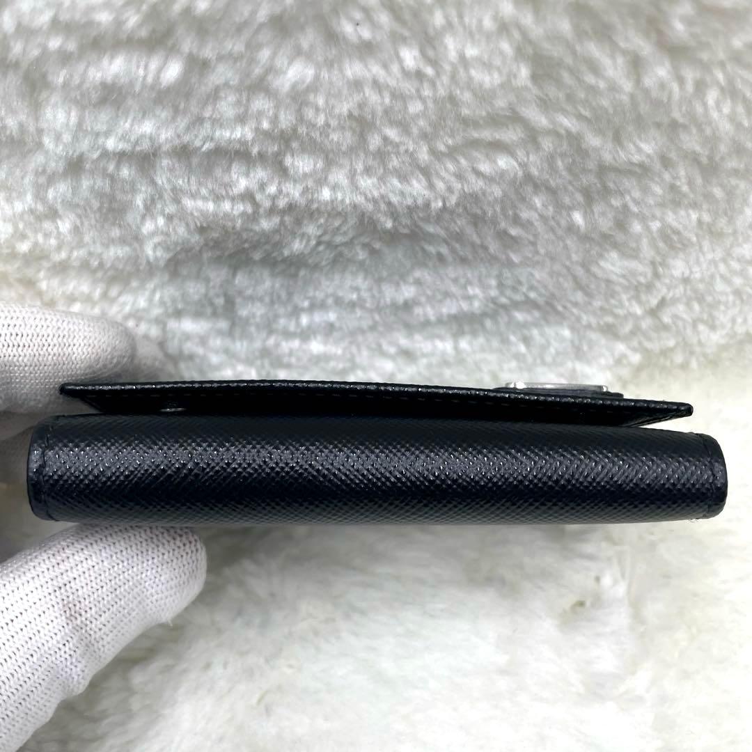 未使用品 PRADA 6連 キーケース 三角ロゴ サフィアーノ 黒 付属品完備