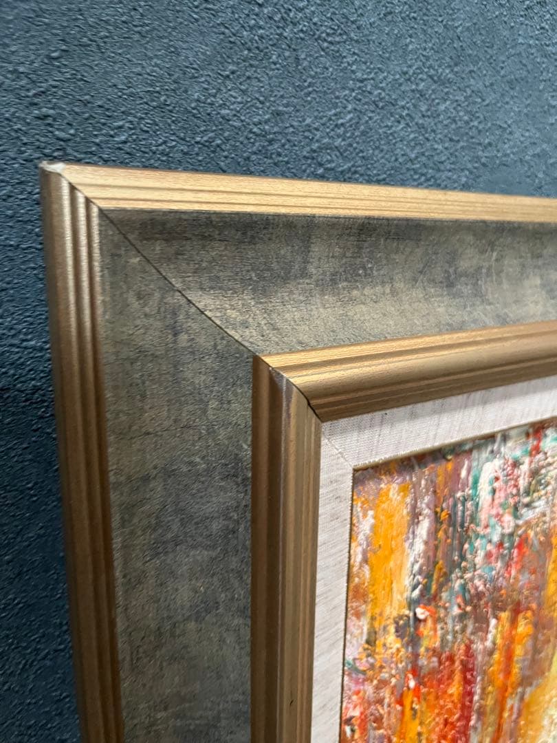 抽象画 インテリア 絵画 油絵 アンティーク 額縁