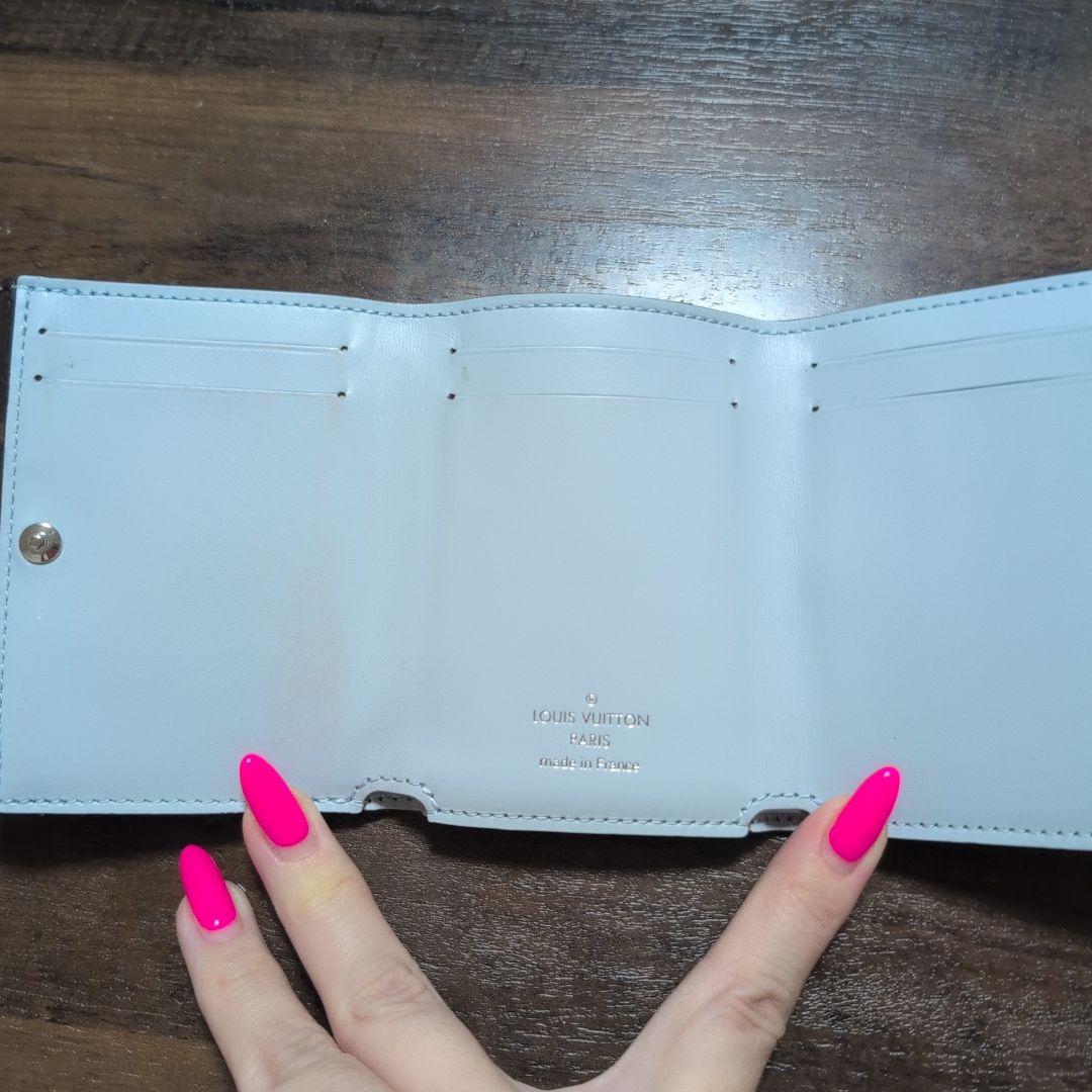 ルイヴィトン ポルトフォイユセレスト モノグラム 三つ折り財布 希少カラーブルー