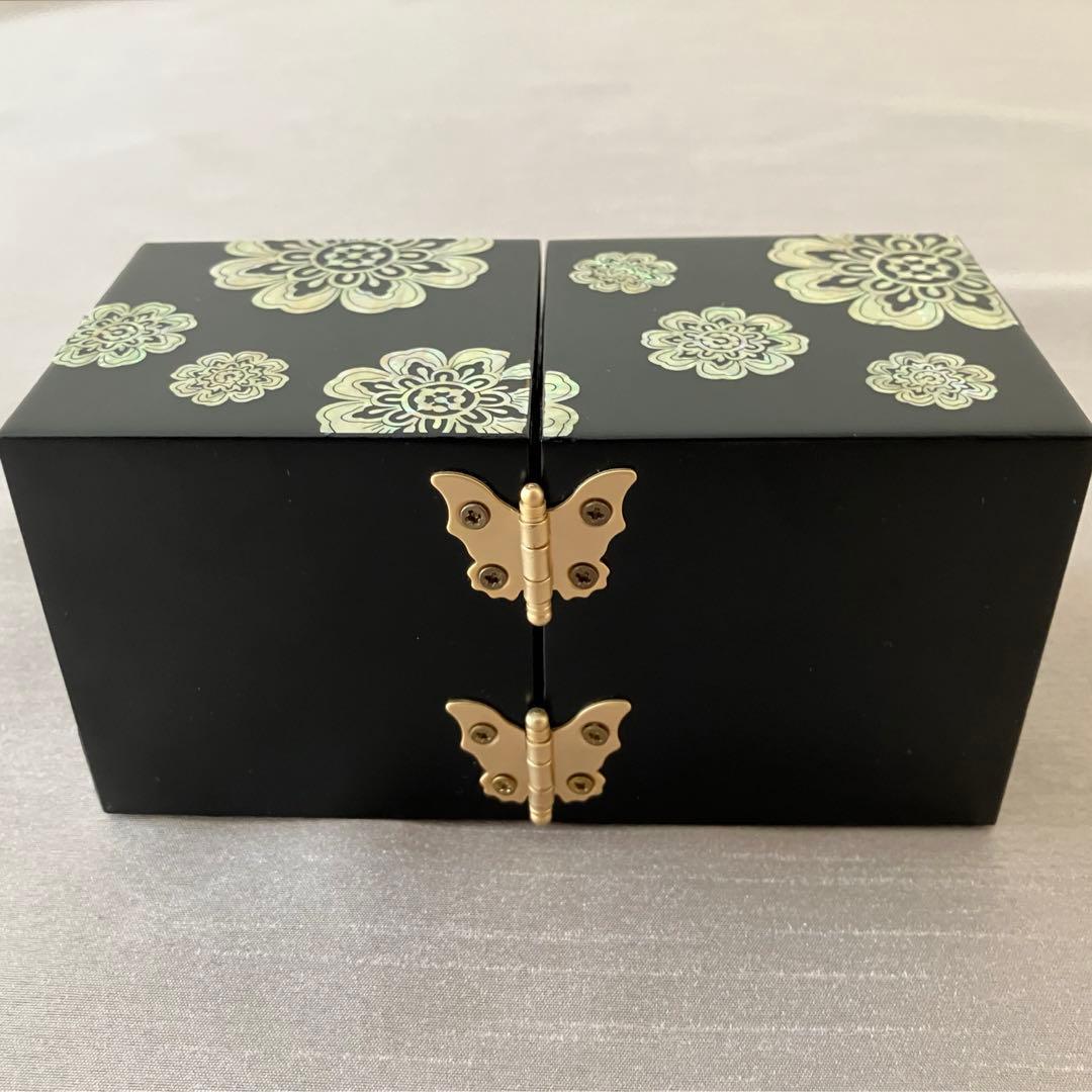 螺鈿(らでん)細工 韓国伝統工芸 ジュエリーボックス 小物入れ 双子宝石箱