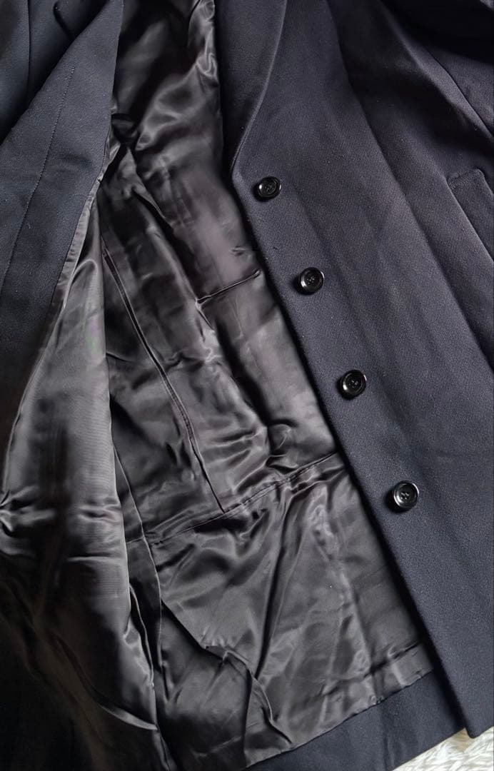 最終！ミュベールワーク　ざっくりチェスターコート　美品38 ネイビー