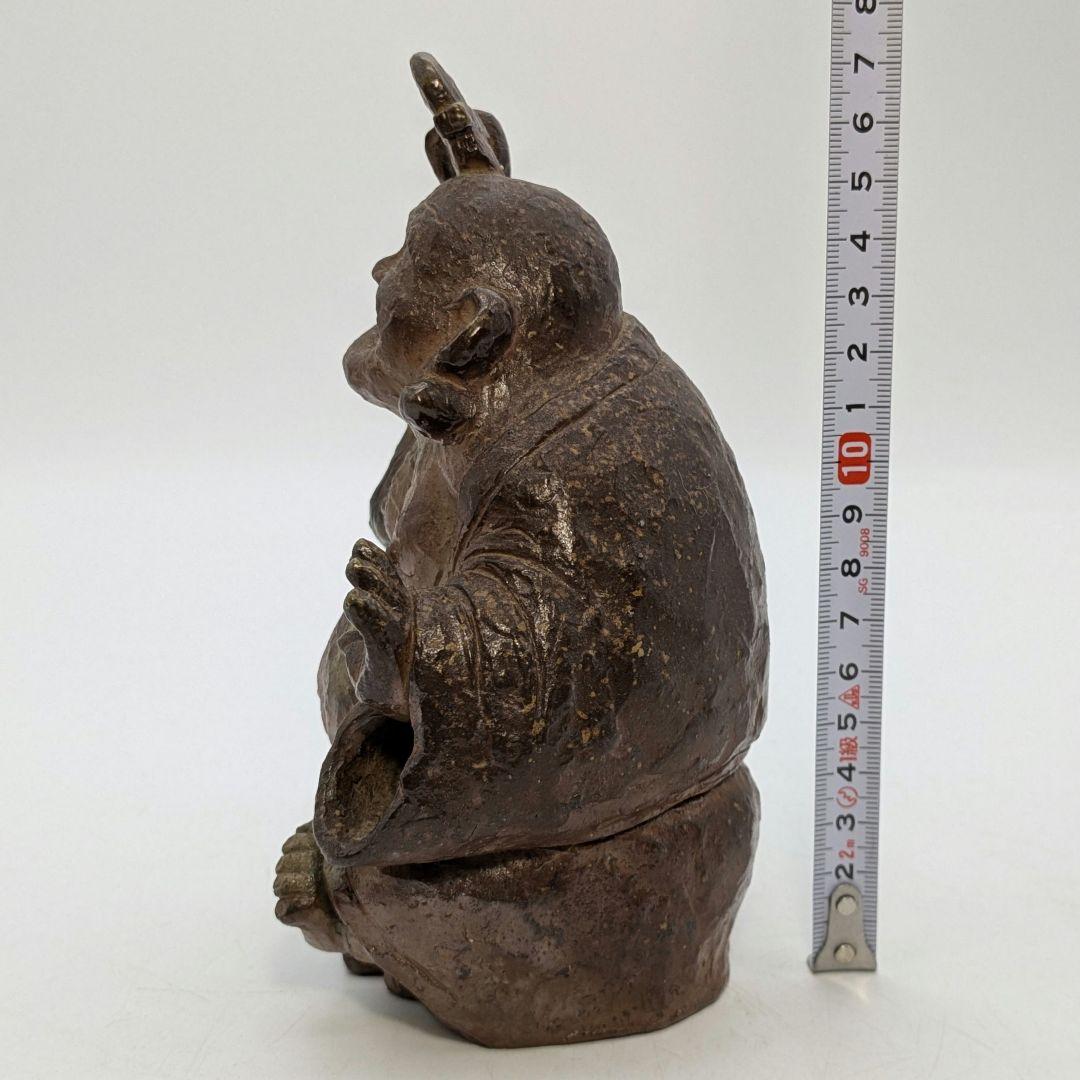 國延昇 備前焼 布袋香炉 合箱合布 踊り布袋 置物 縁起物 七福神 国延昇 香爐