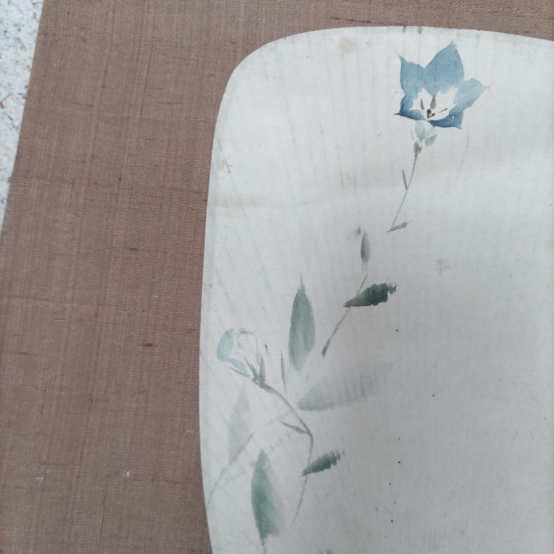 金水　桔梗の図うちわ　掛軸　H80