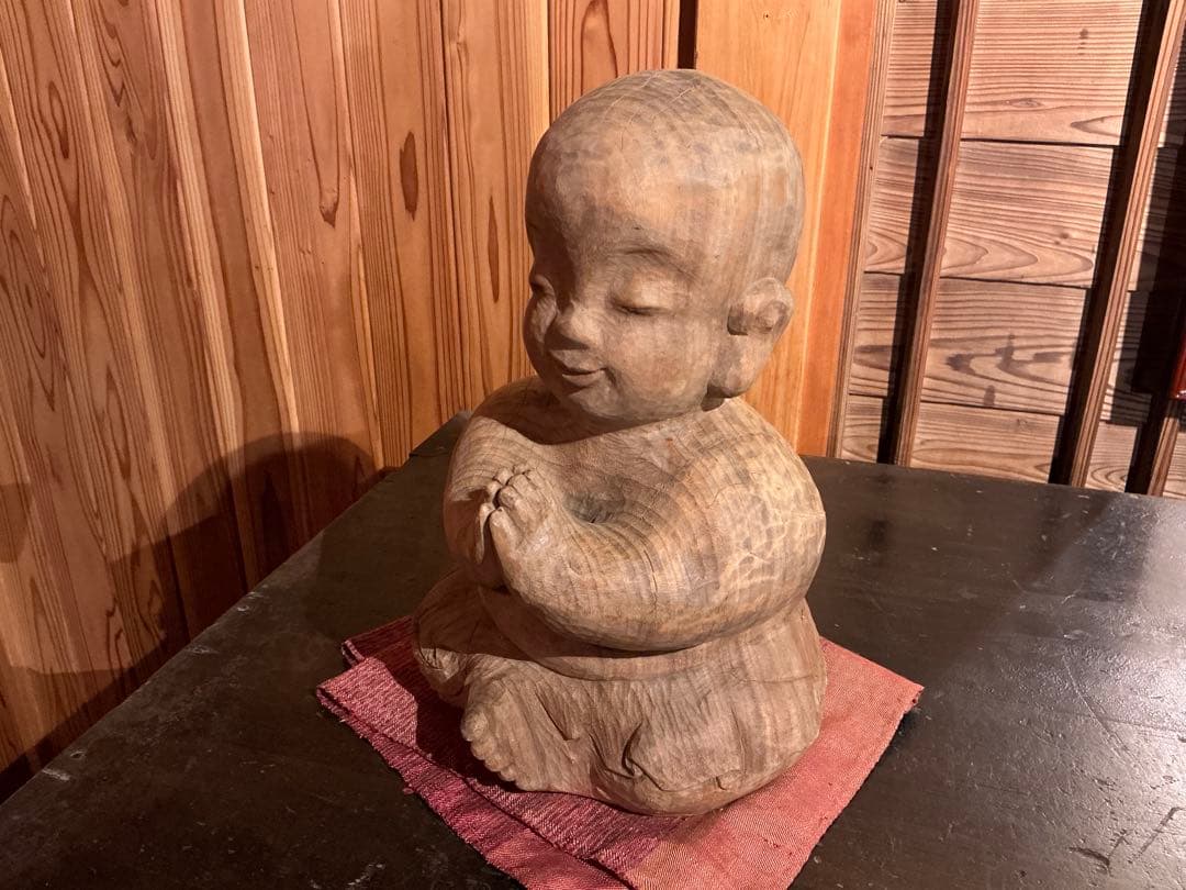 前島秀章　木彫　童子　仏像