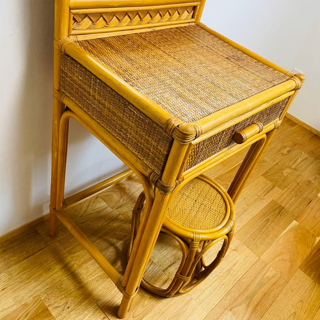 良品 ラタン ドレッサー　スツール　鏡台　椅子　化粧台　家具 イス