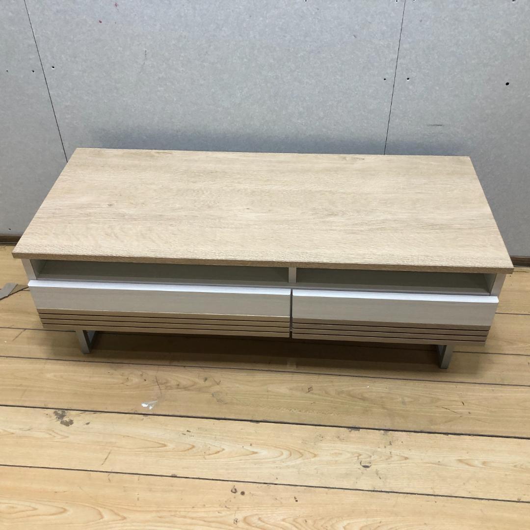 美品 ナチュラル木目ローボード テレビ台 幅90cm 北欧風 　250720-9