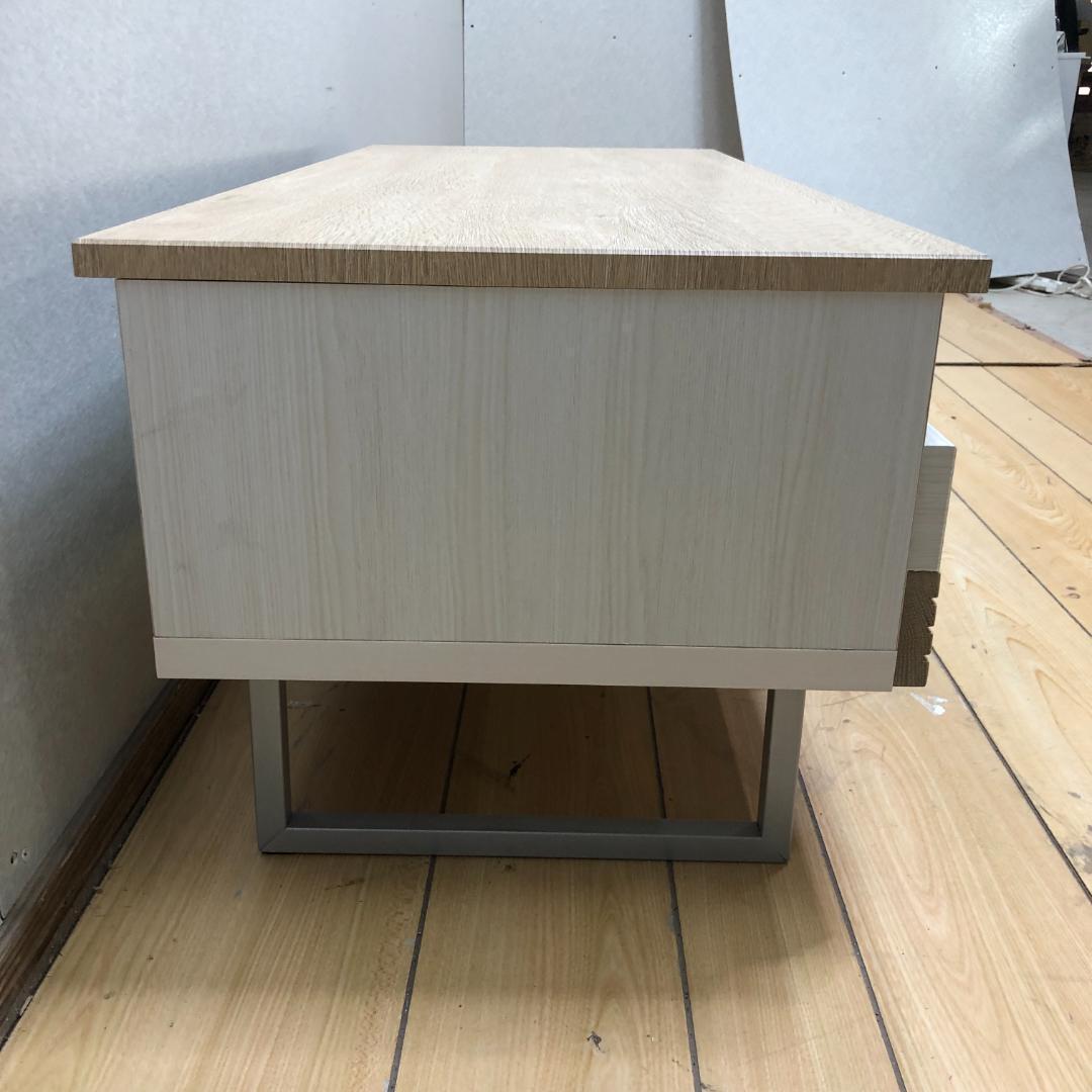 美品 ナチュラル木目ローボード テレビ台 幅90cm 北欧風 　250720-9