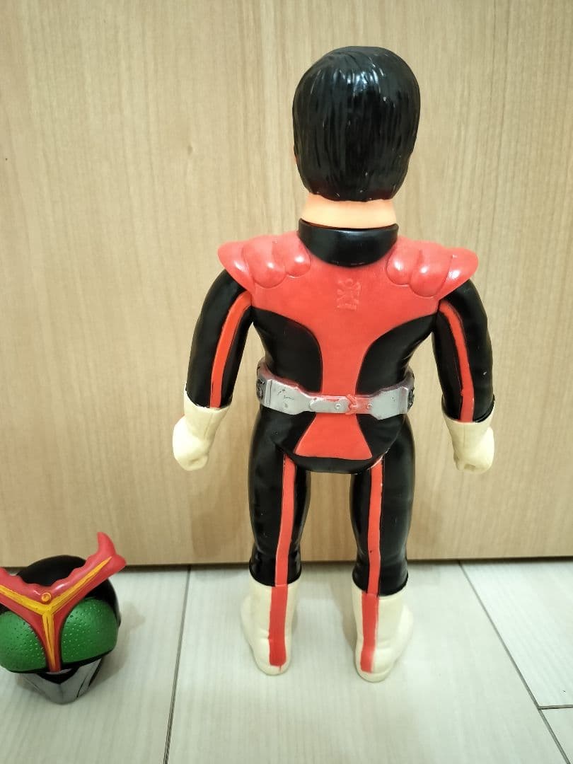 【極希少】　旧バンダイ　仮面ライダーストロンガー　面取れソフビ　当時物