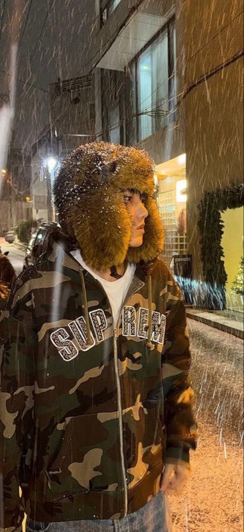 supreme b.b. simon zip up sweatshirt カモ柄