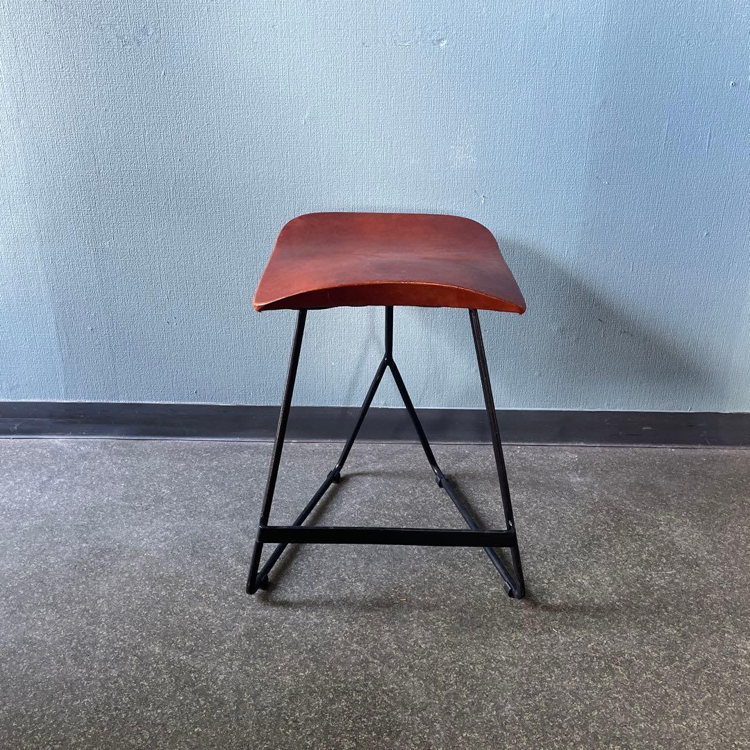 宮武製作所　MASARAスツール　1脚　鉄脚　本革