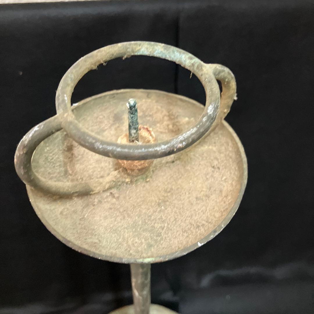江戸時代 燭台 蝋燭立て 青銅製 茶道 瞑想 ヨガ ヒーリング 骨董 古美術