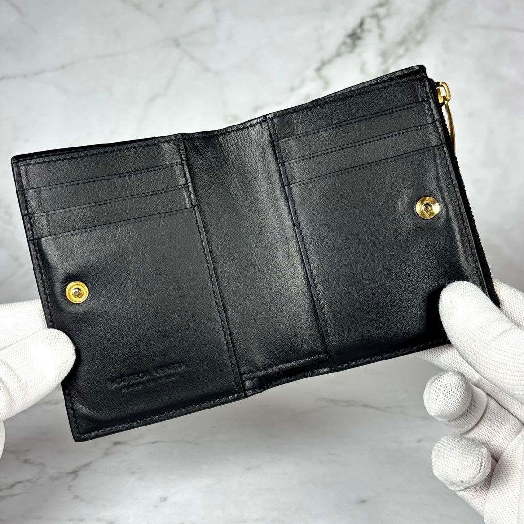 BOTTEGA VENETA ボッテガヴェネタ 二つ折り財布 カセット　ブラック