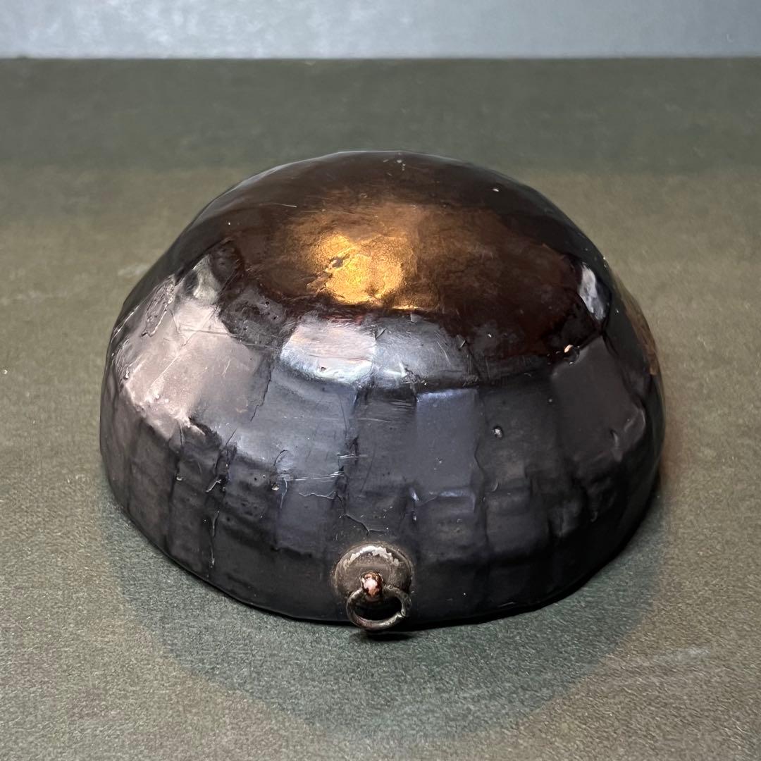 江戸期 木製 金蒔絵 笹丸紋 道中盃◎提げ環付 刳貫き 時代漆器◎古美術庵々