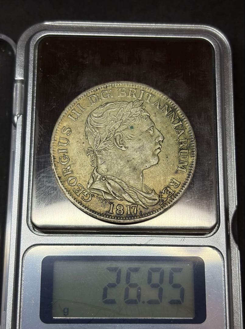 1817 英国 ジョージ3世 クラウン銀貨 26.95g 39.8mm