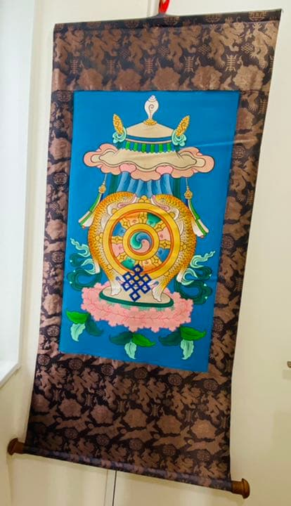 八吉祥の掛け軸　チベット　仏画