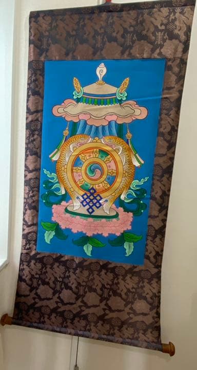 八吉祥の掛け軸　チベット　仏画