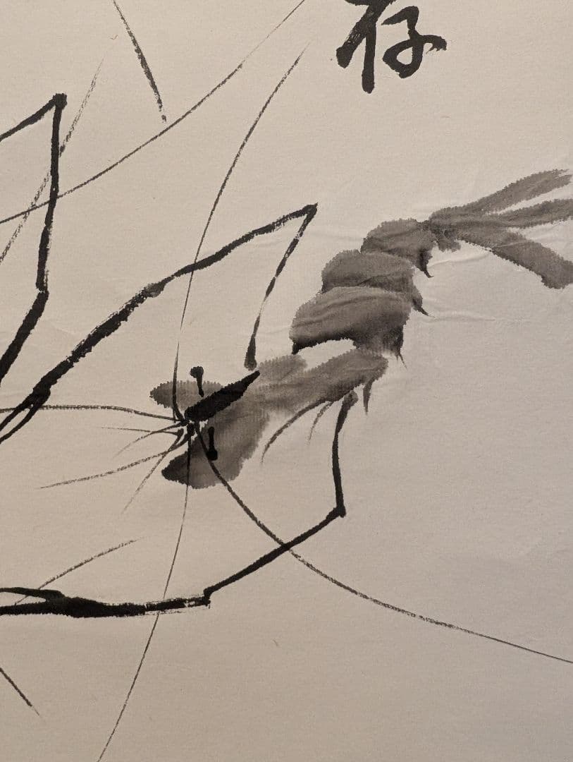 中国古品　克義銘　蝦図　中国書画　骨董　古美術