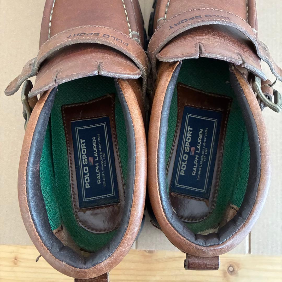 靴 90's POLO SPORT brown leather boots