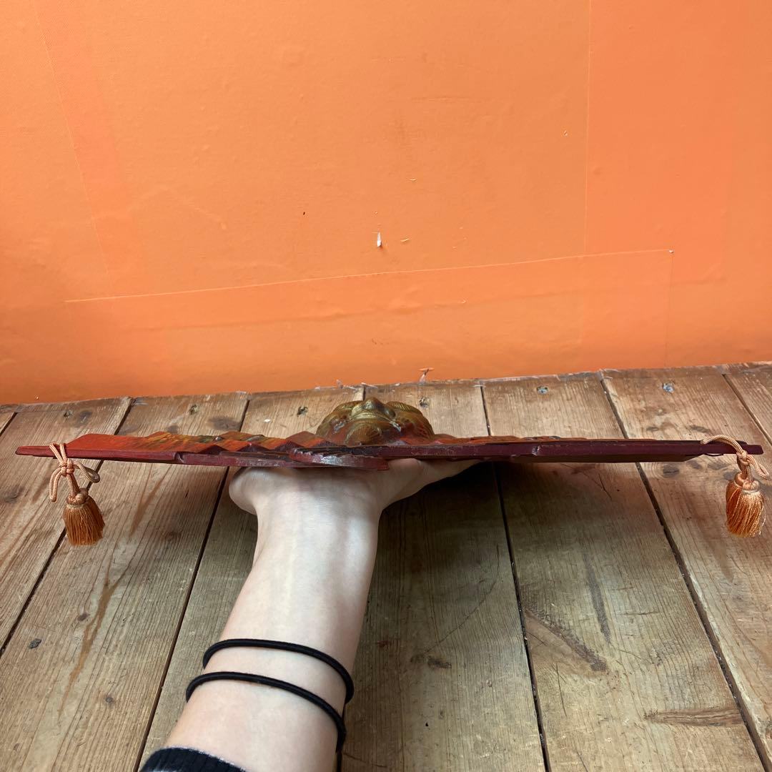 3階 南部鉄器 鉄製 飾り扇 扇子 翁 能面 縁起物 招福 和モダン 和風インテ