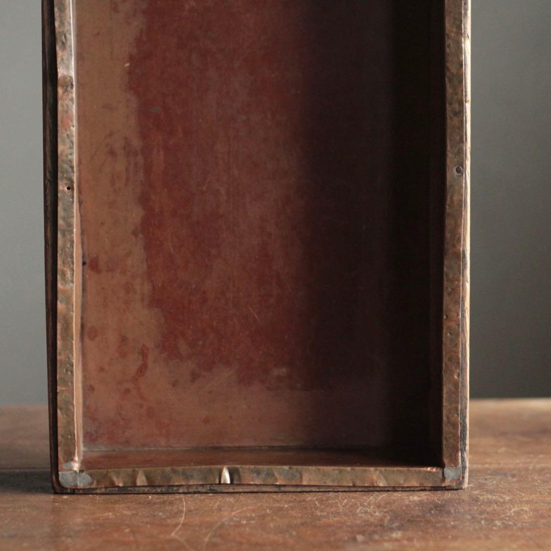 古い 内側銅張 木の トレイ トレー 箱 古道具 アンティーク