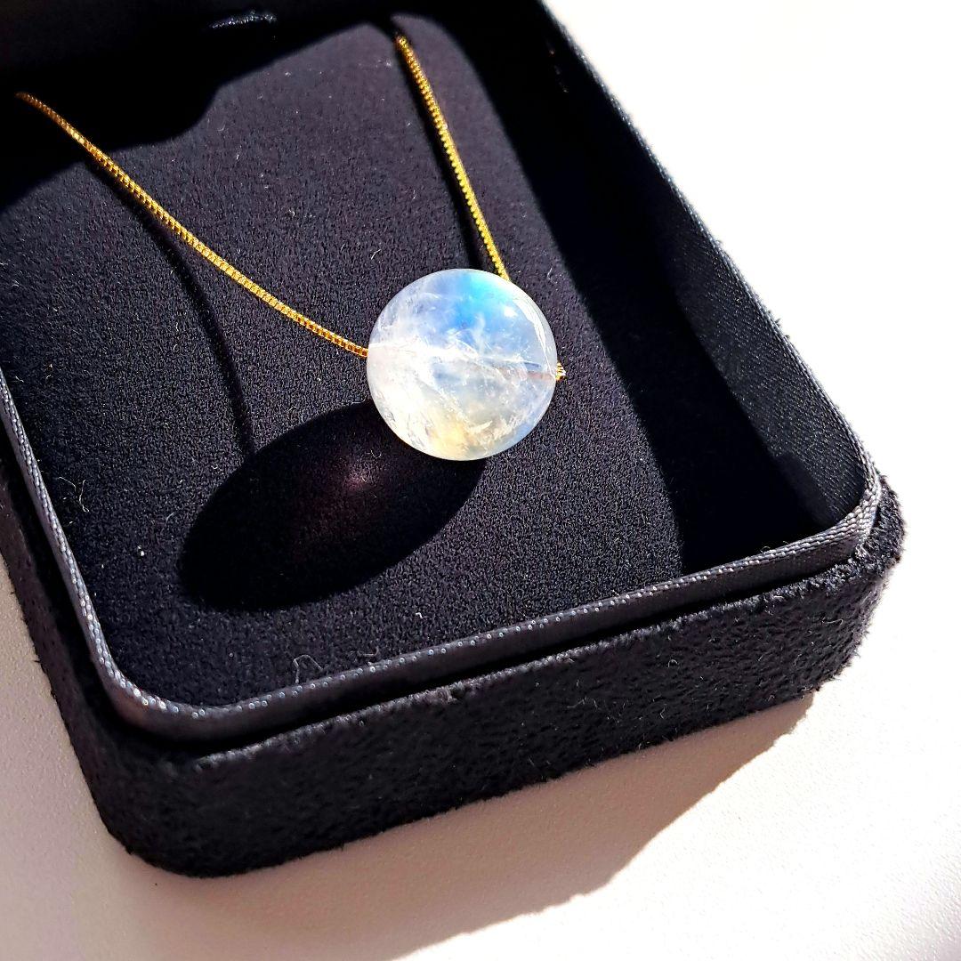 マダガスカル産 ホワイトラブラドライト 13.5㎜ レインボー ホワラブ