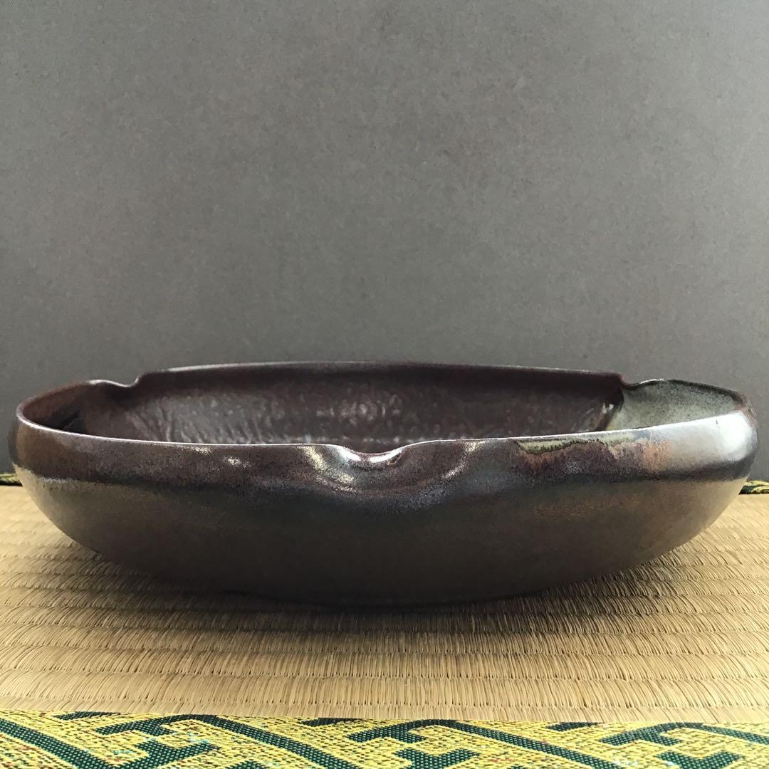 茶道具 菓子噐 高取掛分皿 鬼丸雪山窯 初代 鬼丸雪山 作 Ｎ147KT