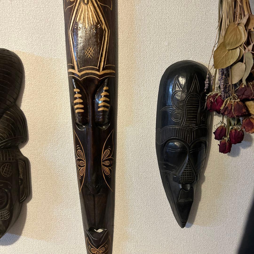 アジアン雑貨 インテリア お面 置物 アフリカ vintagバラ売り可