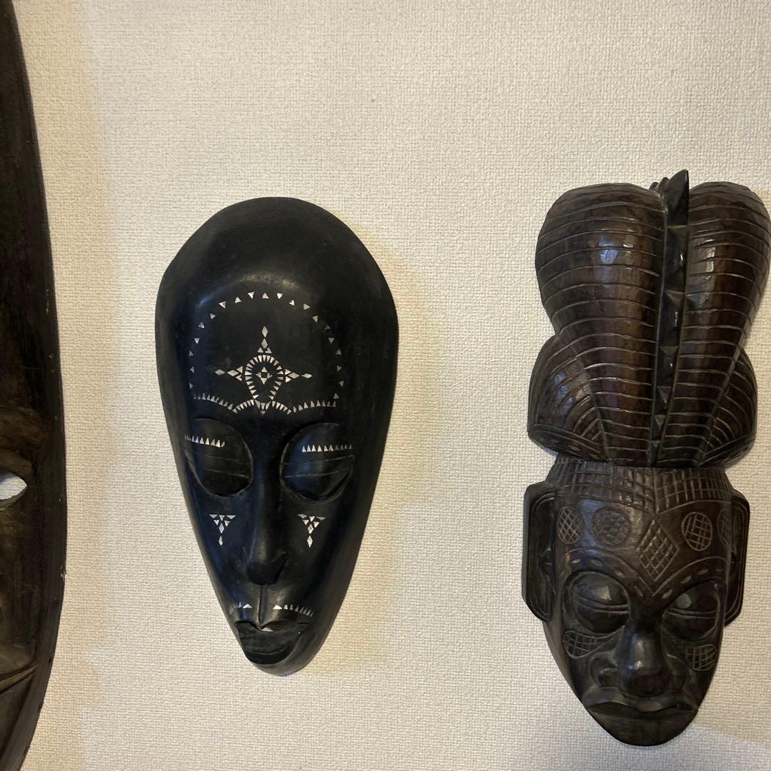 アジアン雑貨 インテリア お面 置物 アフリカ vintagバラ売り可